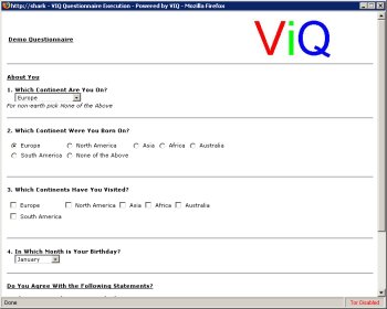 ViQ Questionnaire Execution
